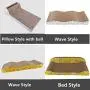 Cat Scratch Pad, Scratching Post,Scratcher Cardboard, Scratching Toy, Corrugated Cat Scratcher Lounge, Unique Double Texture Surface Durable Design, Wave Curved Shape, Reversible, with Organic Catnip