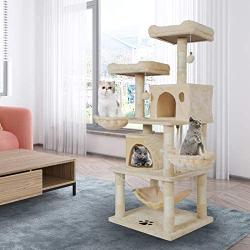 BYUP Large Multi-Layer cat Tree, Double Plush Apartment, cat Climbing Frame, cat Habitat, cat Tower, cat Activity Center