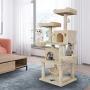BYUP Large Multi-Layer cat Tree, Double Plush Apartment, cat Climbing Frame, cat Habitat, cat Tower, cat Activity Center