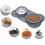 Pecute Dog Bowl Slow Feeder Bloat Stop Pet Bowl Fun Feeder Eco-Friendly Non-Toxic No Choking Healthy Design Bowl with No-Spill Non-Skid Silicone Mat Stainless Steel Water Bowl for Dogs Cats and Pets