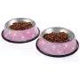 SAVORI Bling Dog Bowls Pink, 640ML Handmade Bling Rhinestones Stainless Steel Pet Bowls Double Food Water Feeder for Puppy Cats Dogs - Set of 2 SAVORI Bling Dog Bowls Pink, 640ML Handmade Bling Rhinestones Stainless Steel Pet Bowls Double Food Water Feeder for Puppy Cats Dogs - Set of 2