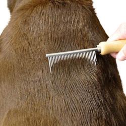 Safari Shedding Comb with Contoured Wooden Handle for Longhair (1-Unit)