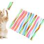 Cat Spring Tube Toy, 10Pcs Freely Folding Spring Shape Multi-Color Cat Bouncing Toy Fun Pet Action Interactive Toys