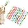 Cat Spring Tube Toy, 10Pcs Freely Folding Spring Shape Multi-Color Cat Bouncing Toy Fun Pet Action Interactive Toys