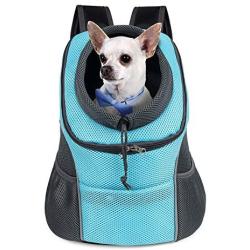 WOYYHO Pet Dog Carrier Backpack Puppy Dog Travel Carrier Front Pack Breathable Head-Out Backpack Carrier for Small Dogs Cats Rabbits