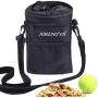 AMZNOVA Dog Treat Bag, Large Dog Training Pouch with Multiple Pockets, Adjustable Shoulder Strap, Waistband and Poop Bag Dispenser, 4 Ways to Carry