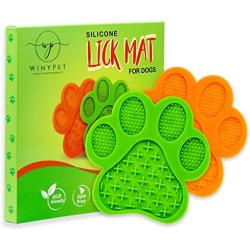 WINYPET Lick Mat for Dogs 2PCS Large | Dog Lick Mat | Durable Suction for Grooming| Playdate & Healthy Treats | Calms, Soothes and Reduces Dog Anxiety |Licky mat for Dogs |Slow Treat Dispensing Mats