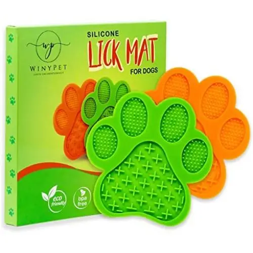WINYPET Lick Mat for Dogs 2PCS Large | Dog Lick Mat | Durable Suction for Grooming| Playdate & Healthy Treats | Calms, Soothes and Reduces Dog Anxiety |Licky mat for Dogs |Slow Treat Dispensing Mats WINYPET Lick Mat for Dogs 2PCS Large | Dog Lick Mat | Durable Suction for Grooming| Playdate & Healthy Treats | Calms, Soothes and Reduces Dog Anxiety |Licky mat for Dogs |Slow Treat Dispensing Mats