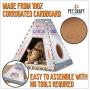 Pet Craft Supply Space House Corrugated Cardboard Cat House Condo Tent Hideaway Cave Furniture Playhouse with Scratching Board and Catnip & Silvervine Blend Scratcher for Kittens and Adult Cats