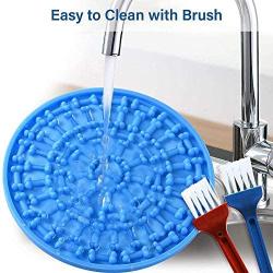 Siensync Dog Lick Mat, Slow Feeder Dog Mat, Dog Peanut Butter Lick Pad for Pet Bathing Shower, Grooming and Dog Training Puzzle Lick Mat Super Suctions to Wall