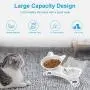 Legendog Cat Food Bowls, Double Cat Bowls Elevated Cat Bowls Raised Cat Bowls, 15° Tilted Elevated Cat Bowls to Protect The Neck for Cat and Small Dog (White&Clear) Legendog Cat Food Bowls, Double Cat Bowls Elevated Cat Bowls Raised Cat Bowls, 15° Tilted Elevated Cat Bowls to Protect The Neck for Cat and Small Dog (White&Clear)