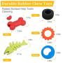 Giom 17 Pcs Dog Toys for Small Medium Large Dog, Tough Dog Rope Rubber Toys for Boredom, Interactive Puppy Chew Teething Toy Bulk Pet Cleaning Set Pack