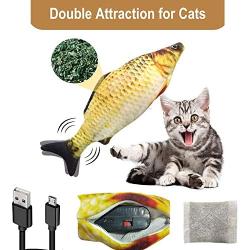 rosyclo 3 Pack Flopping Electric Moving Fish Cat Toy,Realistic Plush Simulation Wiggle Fish Catnip Indoor Floppy Pillow Toys,Funny Interactive Pets Chew Bite Kicker Supplies for Cats Kitty Exercise