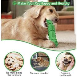 Girzey Dog Chew Toys for Aggressive Chewers Large Breed,Squeaky Dog Toy,Indestructible Medium/Large Dog Toys. Toothbrush Teeth Cleaning,Natural Rubber,(Green)