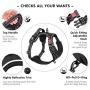 PoyPet No Pull Dog Harness, [Release on Neck] Reflective Adjustable No Choke Pet Vest with Front & Back 2 Leash Attachments, Soft Control Training Handle for Small Medium Large Dogs