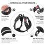 PoyPet No Pull Dog Harness, [Release on Neck] Reflective Adjustable No Choke Pet Vest with Front & Back 2 Leash Attachments, Soft Control Training Handle for Small Medium Large Dogs