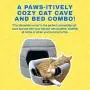 Travel Cat: The Meowbile Home - Premium Convertible Travel Cat Bed and Cave - 25 x 18 x 17 inches - Soft Gray - Durable Padded Construction - Comfortable and Cozy - Collapsible and Easy to Clean Travel Cat: The Meowbile Home - Premium Convertible Travel Cat Bed and Cave - 25 x 18 x 17 inches - Soft Gray - Durable Padded Construction - Comfortable and Cozy - Collapsible and Easy to Clean