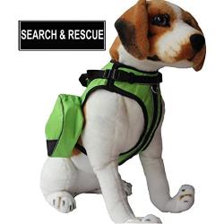 haoyueer Latest Search & Rescue Service Dogs Backpack Harness Vest Removable Saddle Bags with Label Patches