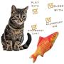 pawstrip Electric Moving Cat Kicker Fish Toy, Realistic Plush Electric Wagging Fish Cat Toy, Wiggle Fish Catnip Chew Toys, Funny Interactive Pets Toy Supplies for Cat Kitten Exercise