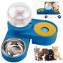 FPVERA Double Cat Bowls with Stand Pet Water Bowl and Food Bowl Set Dog Bowls and Cat Food Bowls with Pets Automatic Water Dispenser for Small Dogs and Cats