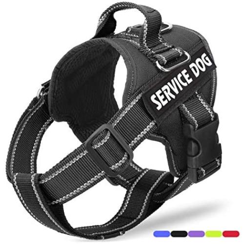 NOYAL Service Dog Harness Adjustable Dog Vest Harness Outdoor Pet Vest - Easy On & Off Comfort Pet Halters Breathable Oxford Soft Vest with Easy Control Handle for Small Medium Large Dogs