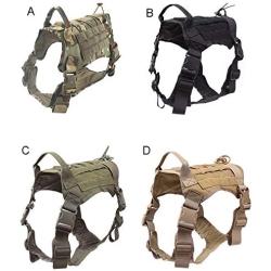 Dog Tactical Harness Adjustable, No Pull Puppy Vest with Breathable Soft Padded Pet Chest Strap, Easy to Control Medium and Large Dogs When Training and Walking,B,M