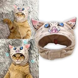 Demon Slayer Cat Costume Cosplay Mask Hashibira Inosuke Pet Accessories Cat Toys