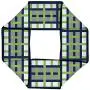 Buckle-Down Dog Toy Octagon Flyer Basketweave Plaid White Silver Navy Bright Green