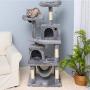 Cat Tree Condo, Multi-Level Cat Tree Kitten Activity Tower Pet Kitty Play House with Cozy Perches Cat Tree Scratching Post Cat Activity Tree, 57.08 Stable Cat Tower Cat Condo Pet Play House.