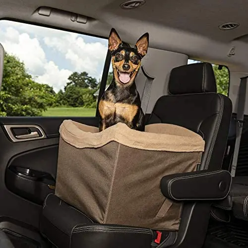 PetSafe Happy Ride Jumbo Booster Seat for Dogs - Elevated Pet Bed for Cars, Trucks and SUVs - Supports Pets up to 30 lb - Multiple Styles, Includes Tether