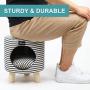 WANTRYAPET Pet House Ottoman Indoor Cat Condo with Cushion Top and Interior Pillow for Cat or Small Dog, 12.2'' L X 12.2'' L X 11'' H, Blue White Pinstripes