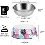 Flexzion Stainless Steel Dog Bowl Cat Dish - Anti-Slip Slip Resistant Rubber Base Pet Feeder, Dishwasher Safe & Rust Resistant with Removable Food Water Holder 24 Fl Oz