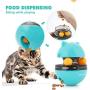 Pecute Cat Toy Interactive Cat Tumbler Toy Ball Pet Treat Leaking Toy with Dual Rolling Balls & Teasing Wand for Cats Kitten Puppy Exercise