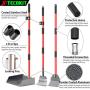 X-TECOKIT Larger Pooper Scooper - Durable & Sturdy Rake, Spade, Tray Set with Long Handle Great for Large Small and Multi Dogs - Poop Scoop No Bend Down Easy to Use for Yard Grass Gravel Dirt