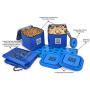 Mobile Dog Gear, Dine Away Dog Travel Bag for Medium and Large Dogs, Includes Lined Food Carriers and 2 Collapsible Dog Bowl, Collapsible Scooper and Placemat, Royal Blue