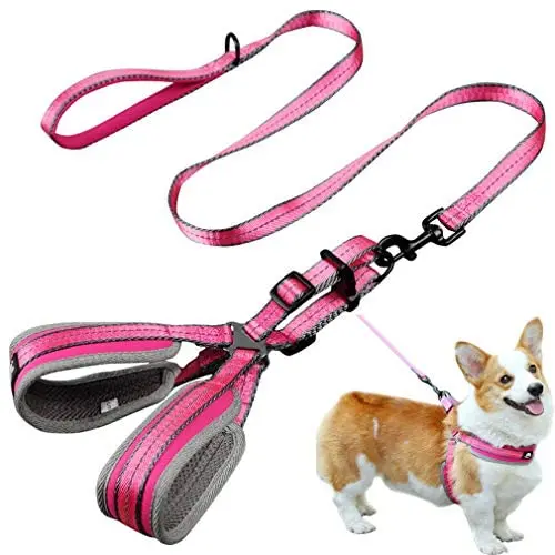 CHBORLESS Reflective Pet Dog Harness and Leash Set Wide Thick Comfortable Neck Chest Strap Padded Cotton Handle Nylon Dog Leash CHBORLESS Reflective Pet Dog Harness and Leash Set Wide Thick Comfortable Neck Chest Strap Padded Cotton Handle Nylon Dog Leash