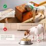 XCSOURCE Pet Bowls for Dog, Wooden Elevated Dog Bowl Pet Feeder Dog Feeding Station for Small Dogs with Storage Drawer for Dog Food Toys 2 Stainless Steel Bowls