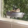 K&H Pet Products EZ Mount Window Bed Kitty Sill - Mounts to Virtually Any Glass Window or Door, Gray