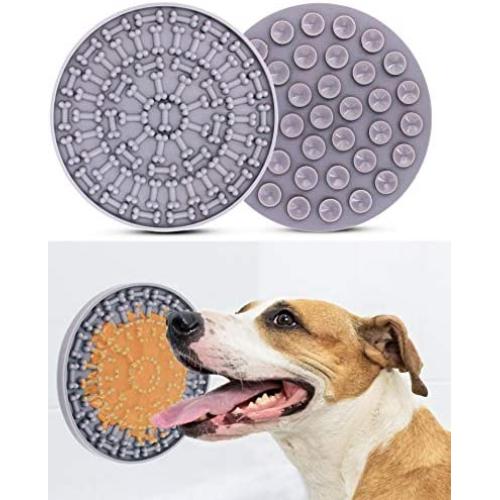 Comtim Lick Mat for Dogs, Slow Treater Dog Lick Mat Peanut Butter Lick Pad for Bathing Grooming and Training