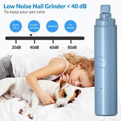 Pet Nail Grinder Kit for Dogs, Dual LED 2-Speed Electric Pet Nail Trimmer, Low Noise Painless Portable Cat Nail Clipper, Paws Grooming Set for Small Medium Pet Dog Cat