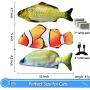 COVS 3 Pack Electric Moving Fish Catnip Cat Toy, Realistic Plush Simulation Flopping Fish Wiggle Funny Interactive Kitten Toys Kicker Pillow Chew Bite Supplies for Indoor Pets, Kitty Exercise