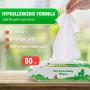 PUPTECK Pet Grooming Wipes for Dogs & Cats - 8.3''x8'' Hypoallergenic Cleaning Wipes for Ears/Eyes/Face/Butt/Paw/Body, Fragrance-Free, Earth-Friendly, 80 Counts per Pack, Multi Packs
