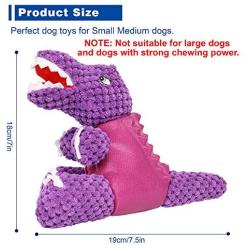 UPSKY Dog Plush Toy Dog Squeaky Toy Interactive Natural Rubber Dog Chew Toy for Aggressive Chewer, Durable Toothbrush Leakage Dinosaur Toys for Small Medium Dogs Not Suitable for Big Dogs