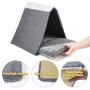 OPPODREAM Felt Cat House, 2 in 1 Cat House for Indoor, Foldable Pet House for Small and Medium Cats or Dogs, Gray