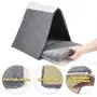 OPPODREAM Felt Cat House, 2 in 1 Cat House for Indoor, Foldable Pet House for Small and Medium Cats or Dogs, Gray OPPODREAM Felt Cat House, 2 in 1 Cat House for Indoor, Foldable Pet House for Small and Medium Cats or Dogs, Gray