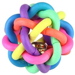 Yhytbhsh Fun Colorful Weave Style Bell Ball Pet Toy, Size: S (6.56.56.5cm) FFIIKIF