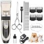 Dog Grooming Clippers Electric Dog Trimmer Shaver Clippers for Thick Coats Rechargeable Low Noise Cordless Puppy Grooming Kit for Large Small Dogs Cats Pet Animals