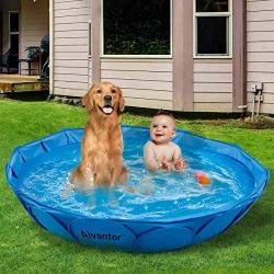 Alvantor Pet Swimming Pool Dog Bathing Tub Kiddie Pools Cat Puppy Shower Spa Foldable Portable Indoor Outdoor Pond Ball Pit Patent Pending