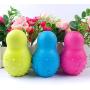 Kuntrona Non-Toxic Bowling Shaped Bell Soft Rubber Dog Chew Toys Blue Rose Green