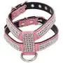 Dogs Kingdom Full Shining Leather Pet Dog Harness Customized Rhinestone Puppy Small Medium Dog Chihuahua Harness Dogs Kingdom Full Shining Leather Pet Dog Harness Customized Rhinestone Puppy Small Medium Dog Chihuahua Harness